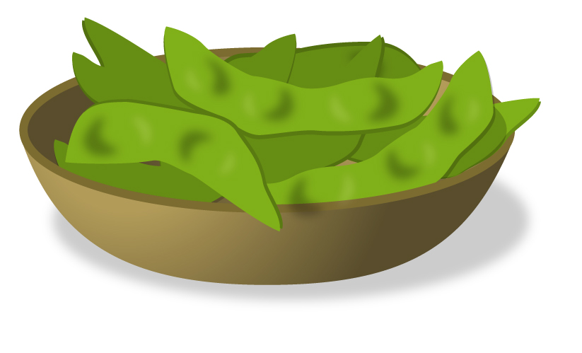 A bowl of edamame on a table at a Japanese izakaya